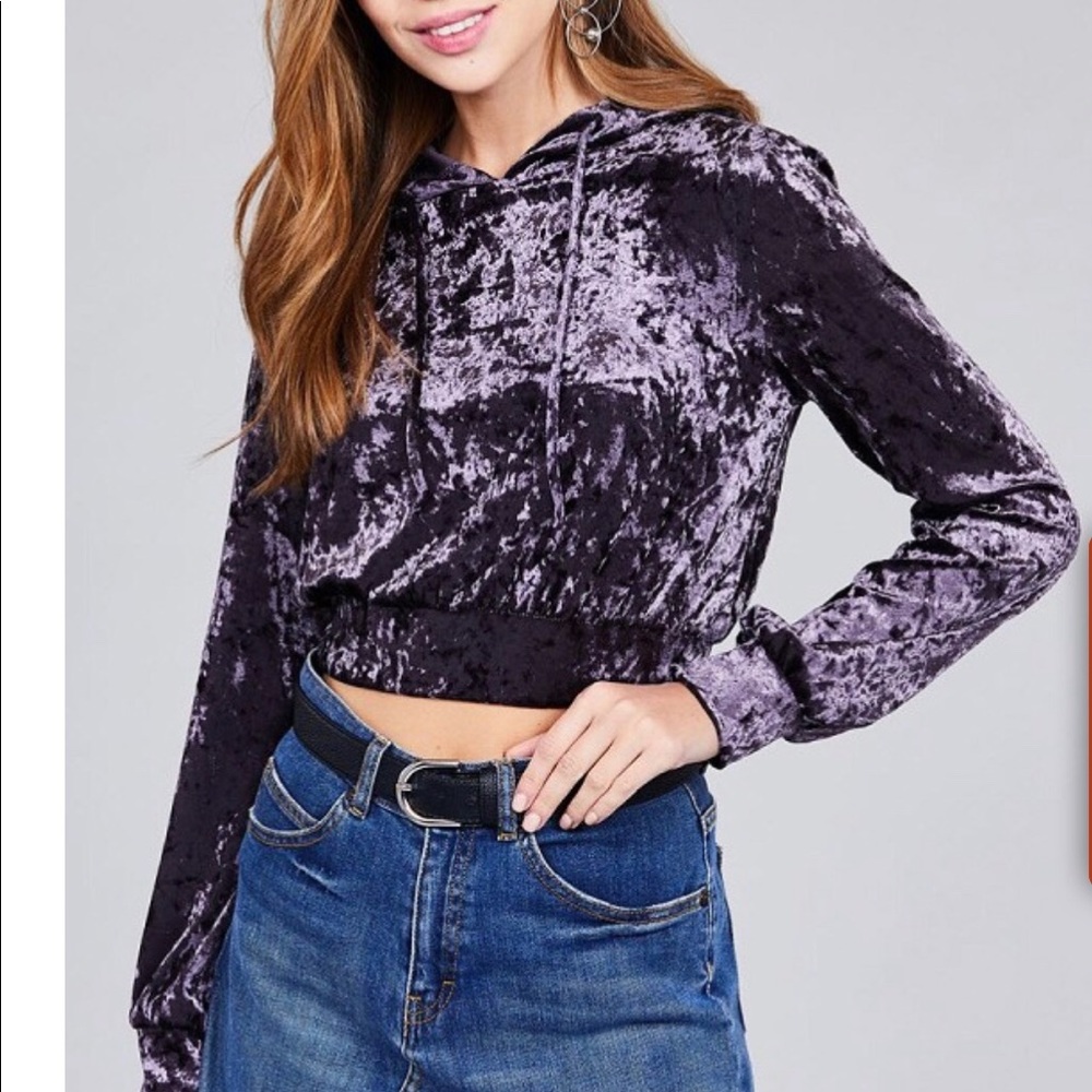 Long sleeve cropped hoodie